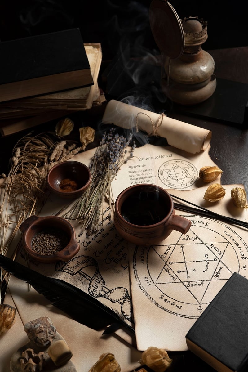 Wizard magician casting a spell